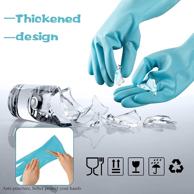 Rubber Reusable Gloves Long Household Dishwashing Gloves Kitchen Cleaning - Image 6