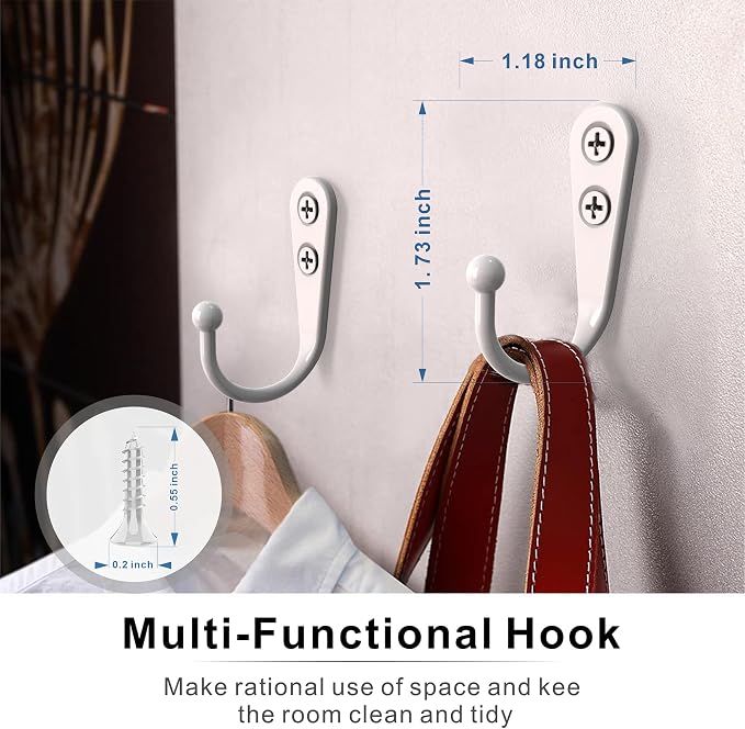 ZAYBOD 15 Pack White Hooks for Hanging - Image 4