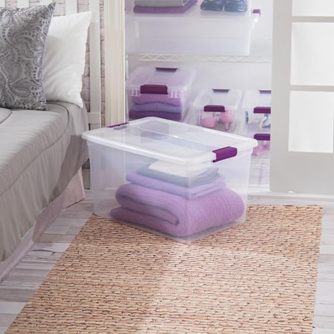 Sterilite 66 Qt ClearView Latch Storage Box, Stackable Bin - Image 4