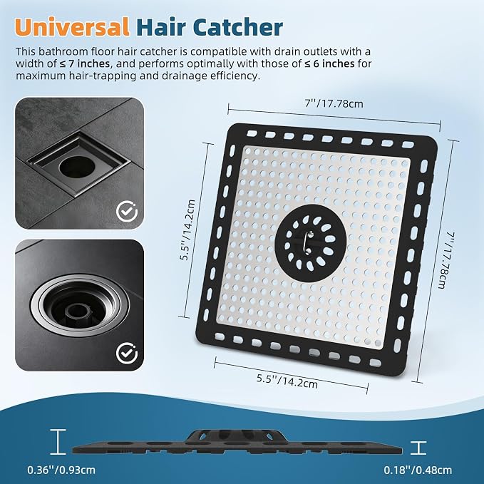 Hibbent Upgraded Shower Drain Hair Catcher, Shower Cover - Image 7