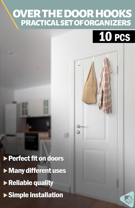 Menz Set of 10 Over The Door Hooks - Image 3