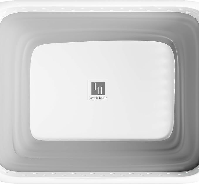 Lavish Home Collapsible Plastic Laundry Basket, 24.25”x17.5”x10.5” | - Image 6