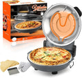 12" Electric Pizza Oven - Countertop Pizza Maker with Ceramic Stone, Heats up to 800°F, Portable Indoor Pizza Oven for Homemade Pizzas, Grey