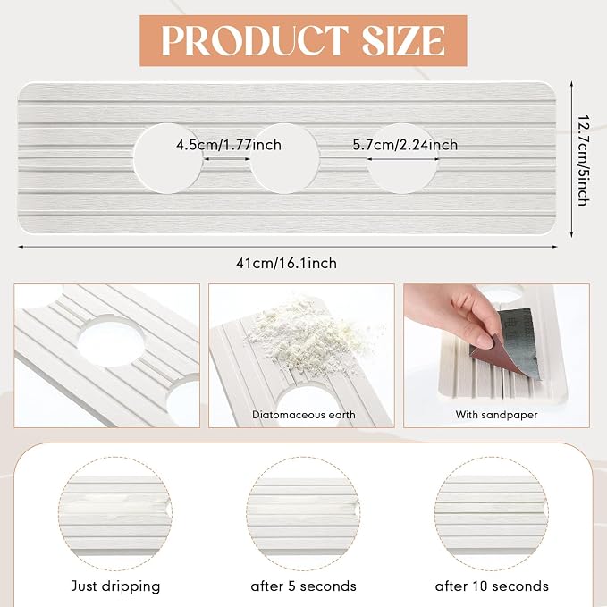 Teenyyou 3 Hole White Faucet Mat Kitchen Sink 16.1" x 5" | Bathroom Faucet - Image 2