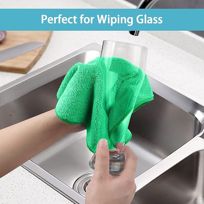 HOMEXCEL 8PK Microfiber Cleaning Cloth, Cleaning Rags - Image 5
