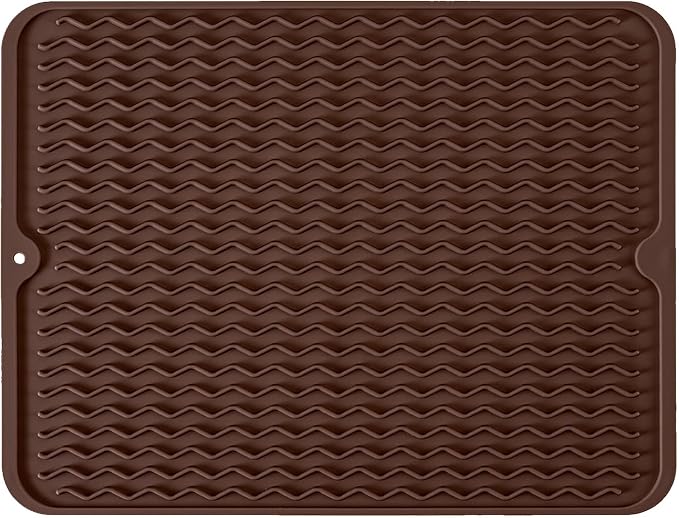 Silicone Dish Drying Mat, Non-Slip Easy Clean Sink Mat, Large Heat-resistant by MODENGKONGJIAN