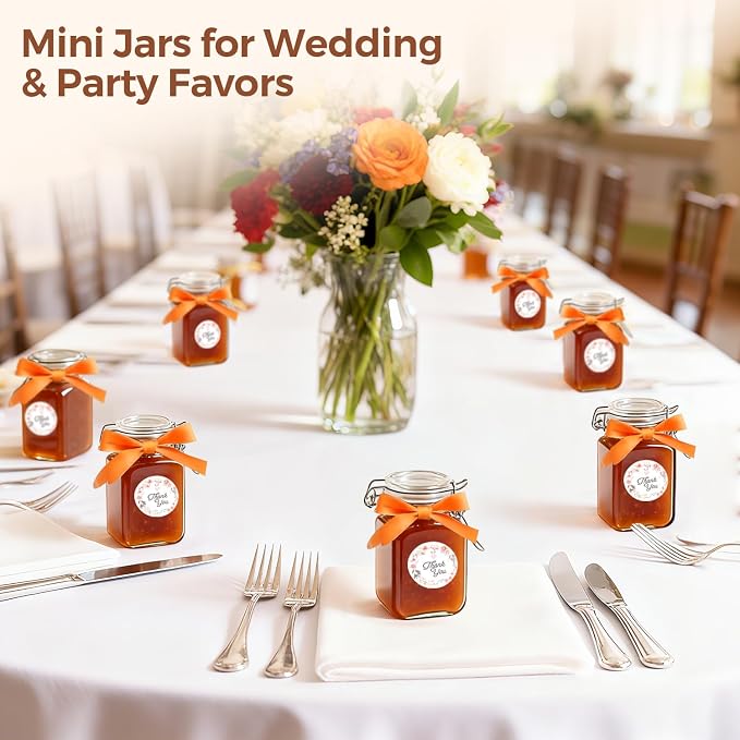 ComSaf Square Glass Spice Jars 8 oz 6 Pack - Image 6