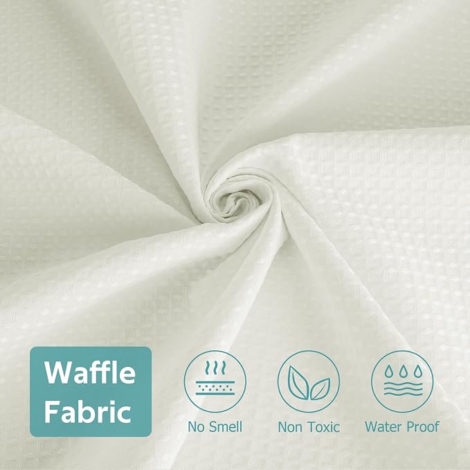 Vipfree 3 in 1 Shower Curtain Set, Waffle Shower Curtain and Liner Set - Image 7