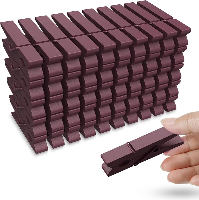 50PCS Colored Wooden Clothespins 2.9 Inch Color Clothes Pins by HONGYUTAI
