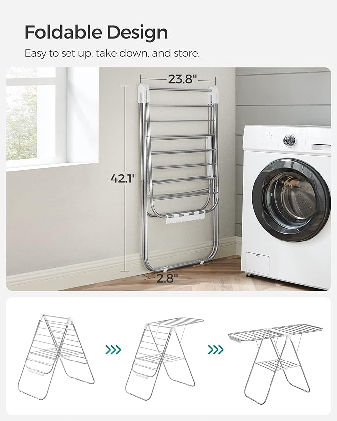 SONGMICS Clothes Drying Rack, - Image 4