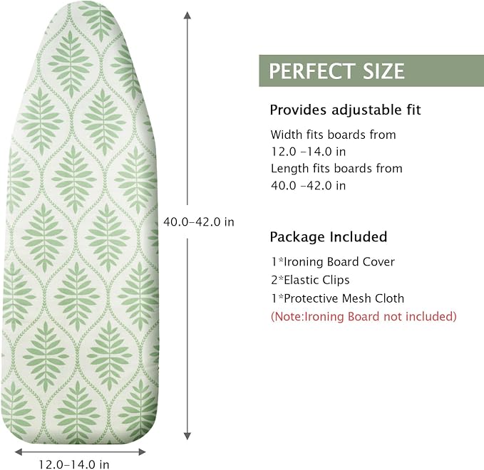 SheeChung 14"x42" Over-The-Door Ironing Board Cover and Pad, Heat Resistance - Image 2
