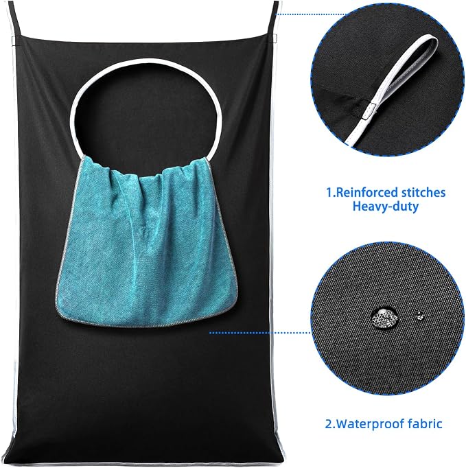 ANSTROUT 2 Pack XL Hanging Laundry Hamper, Extra Large Tear-Resistant Door - Image 4