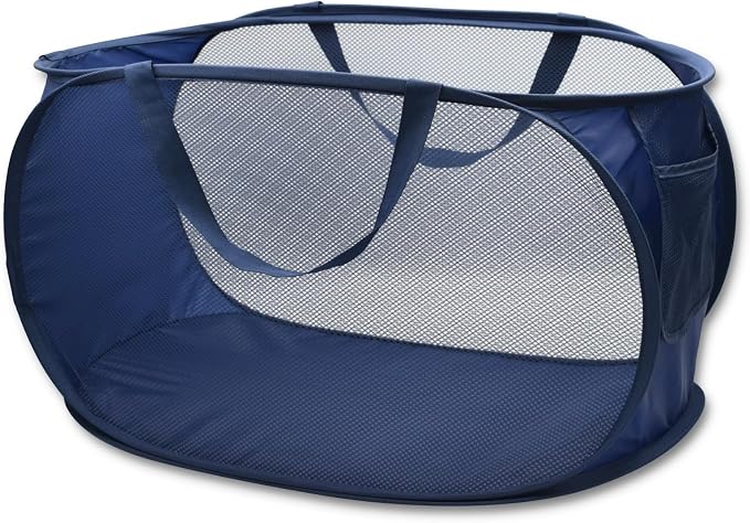 Sturdy Mesh Laundry Hamper Basket Bag, collapsible Pop up by HONOMA