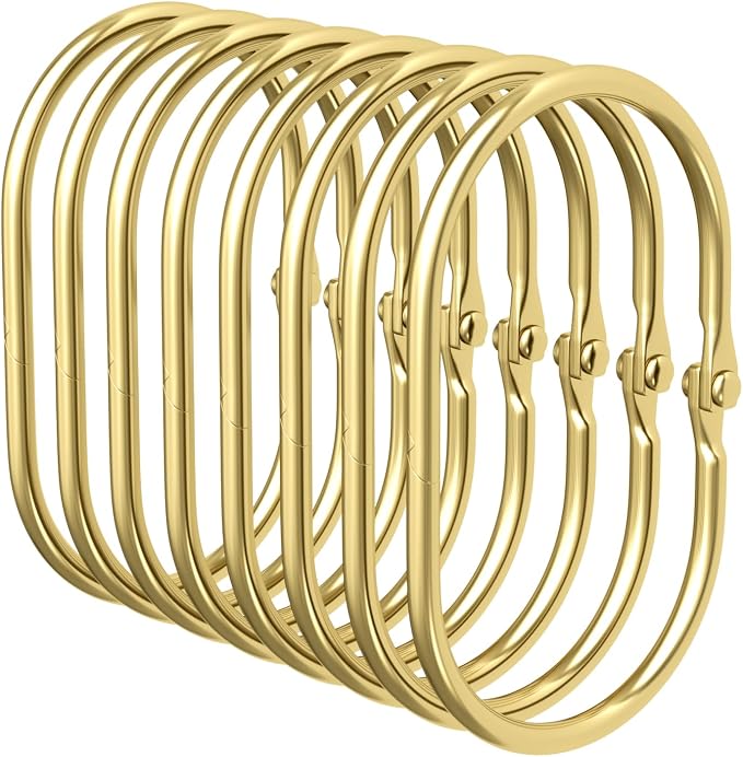 Bathway Shower Curtain Rings Gold Shower Curtain Hooks Anti-Drop Shower Rings by Bathway