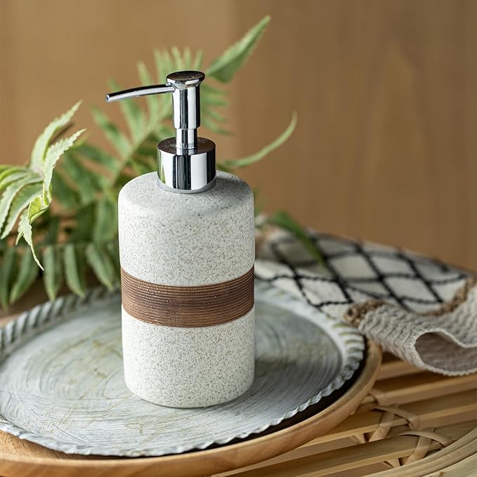 Ceramic Hand Soap Dispenser for Kitchen and Bathroom, Pump Bottle | Refillable - Image 4