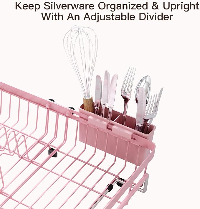 Pink Dish Drying Rack Over The Sink - Image 8