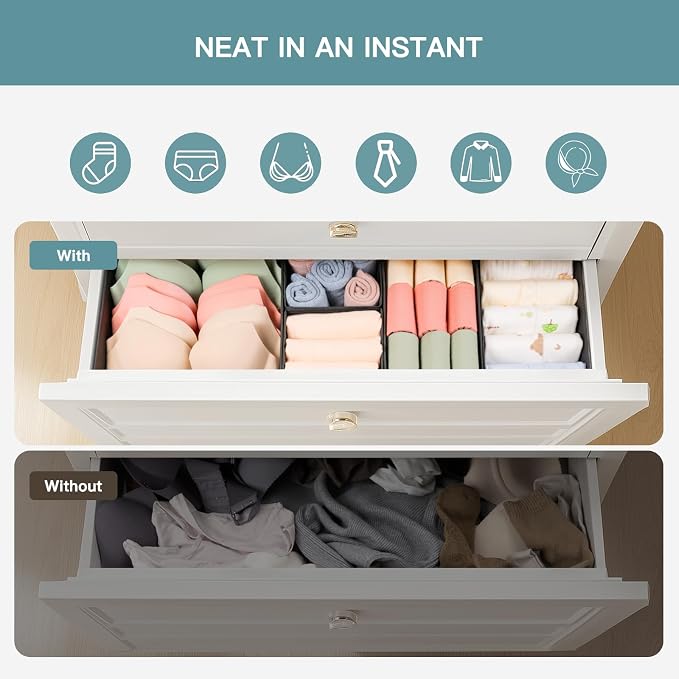 Drawer Organizer Clothes, 21 Pack Dresser Organizer - Image 3