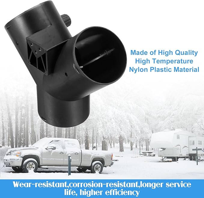 Air Heater Valve Parking Heater Valve Air Heater Valve Y type Diesel Engine 75mm Heaters Parking Heater Accessories Car Heater Ventilation Duct Y Branch Outlet Exhaust Connector