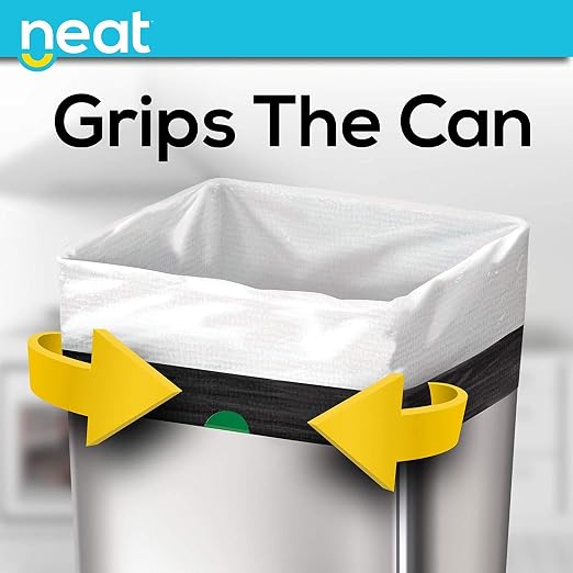 Neat 13 Gallon Drawstring Trash Bags 24" x 25" 200 Count Black & White - Image 6