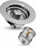 304 Stainless Steel Kitchen Sink Drain Strainer, 3-1/2" Fit by Unknown