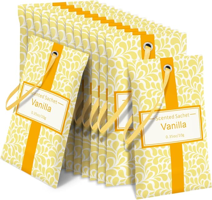 STRN Scented Sachets for Drawer and Closet, Vanilla Scent 14-Pack for Home by STRN-Delicate%C2%B7Cozy%C2%B7Stylish