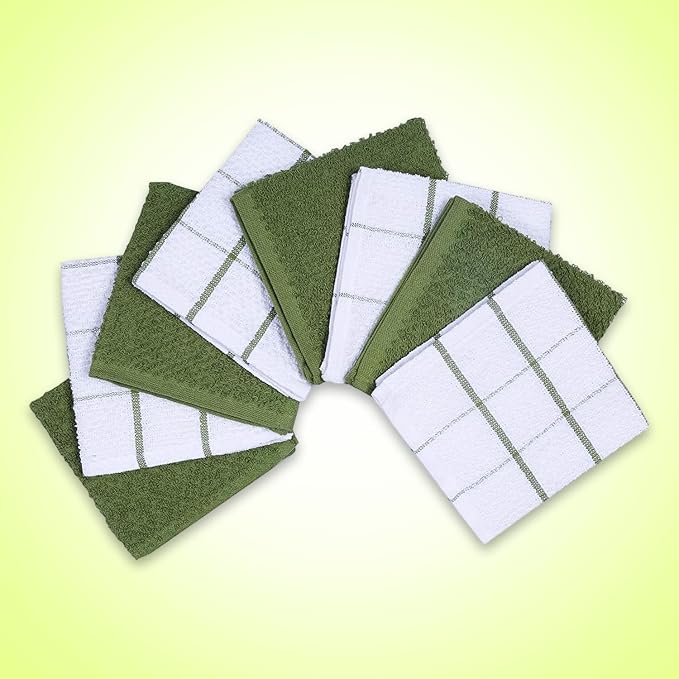 AMOUR INFINI Cotton Kitchen Dish Cloths Set of 8 – Highly Absorbent, Super Soft - Image 4