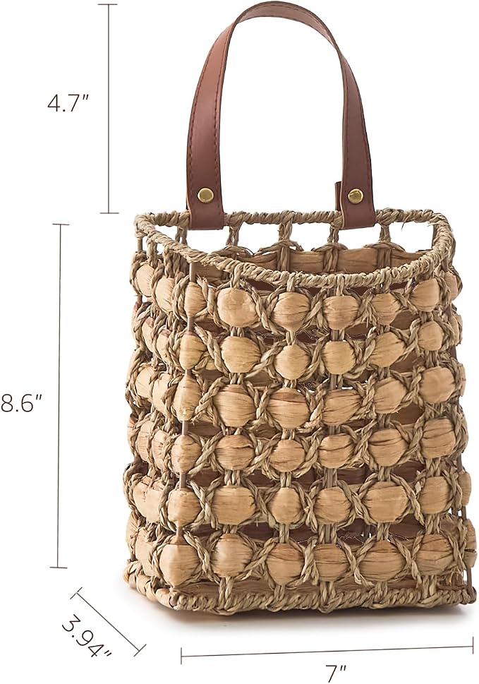 Wall Hanging Pocket Basket Portable Storage Basket Decorative Boho Mounted - Image 2