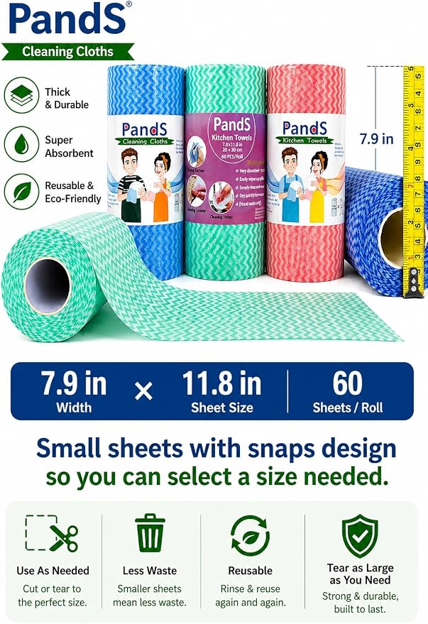 Washable Paper Towels Reusable 2 Pack, 120Ct Dish Cloths - Image 6