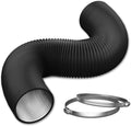 10 Inch Flexible Ducting Hose 8 Feet Black Aluminum Ducting -4 Layer Protection Dryer Vent Hose for HVAC Heating Cooling Ventilation and Exhaust, 2 Clamps Included