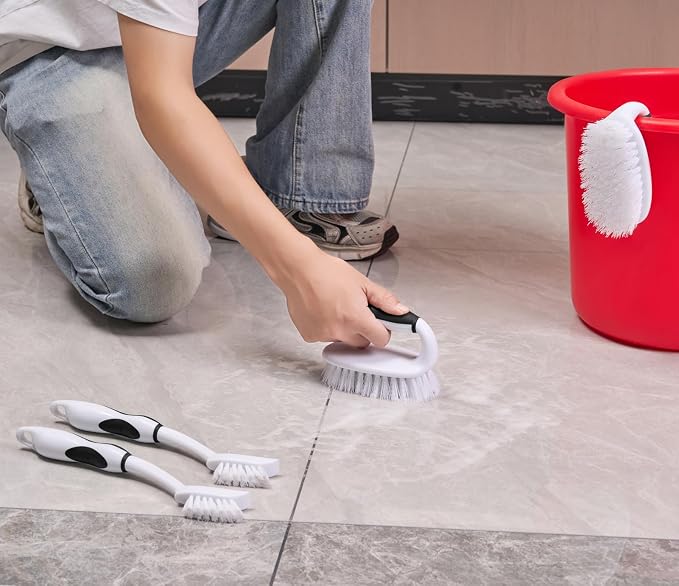 Scrub Brush Set, 4 Pack Deep Cleaning Brush Kit, 2 Tile & Grout Brush - Image 4
