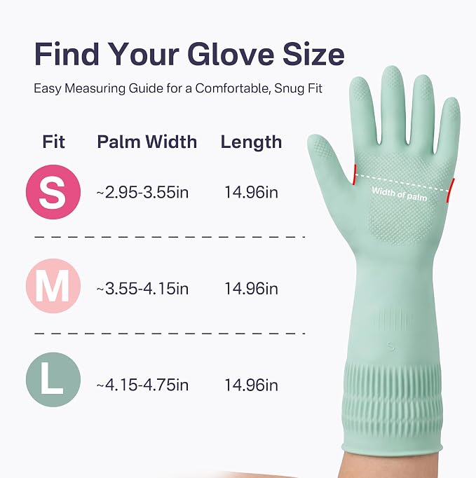Rubber Dishwashing Gloves, Reusable Cleaning Dish Gloves - Image 7