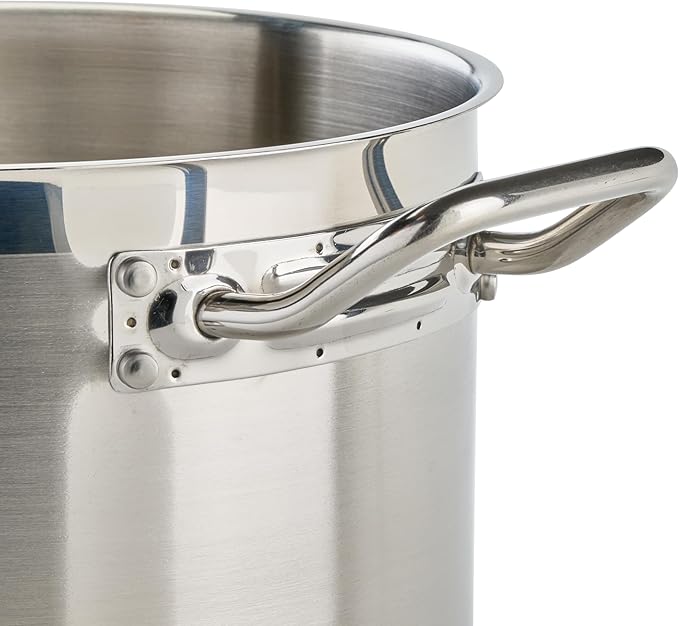 Winco Heavy-Duty Stainless Steel Sauce Pan with Cover and Helper Handle, 7.5 Quart