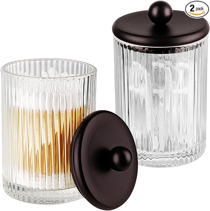 SheeChung 2 Pack Glass Qtip Holder by SheeChung