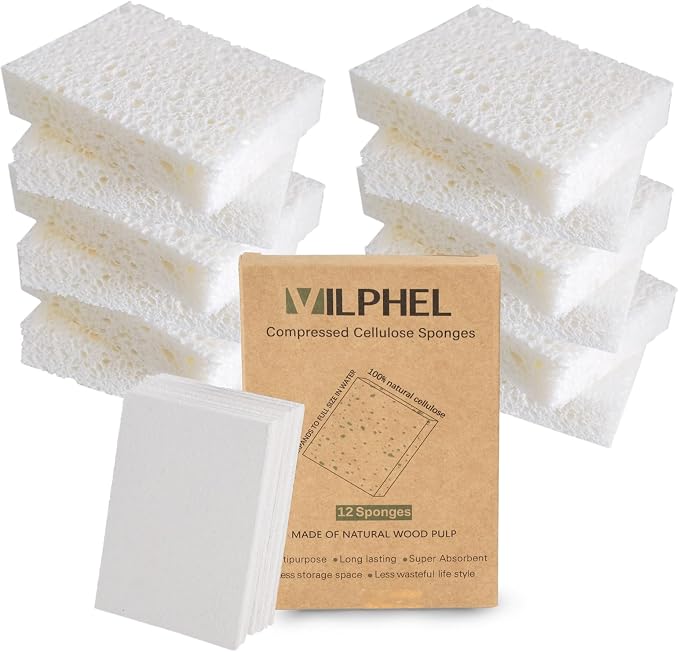 12 Pack Dishwashing Sponges Natural Cellulose Sponges Plant Based Resilient and by NaturalSponges