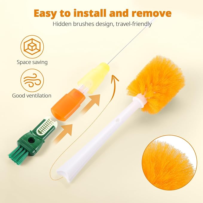 OUTXE 5 Pack Bottle Brush Cleaning Set, 5-in-1 Cup Cleaner Brush | - Image 3