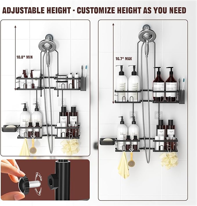 REINHARDT Adjustable Shower Caddy Hanging - Image 2