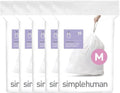 simplehuman Code M 100 Count Custom Fit Liners, Drawstring Kitchen Trash Bags by Unknown