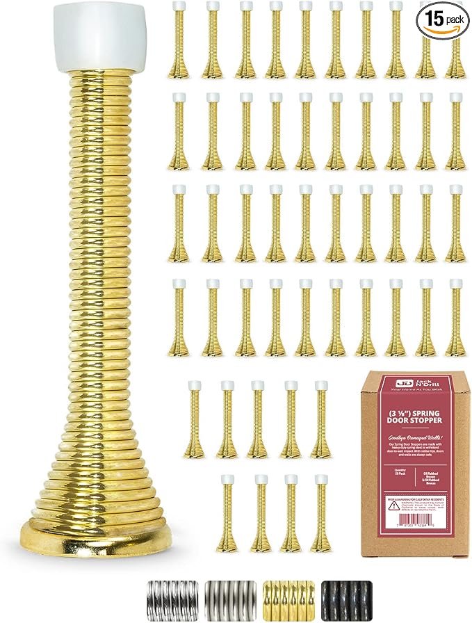 Jack N’ Drill Spring Door Stopper | Flexible Heavy Duty Door Stop by JD+Jack+N%27Drill