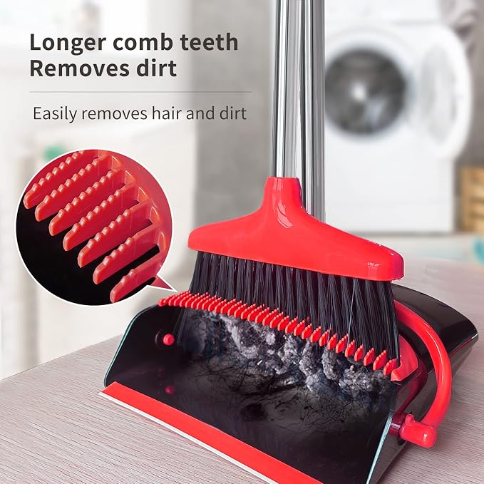 Broom and Dustpan Set Long Handle Home Cleans Collapsible Broom - Image 4