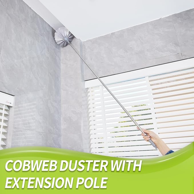 IVYROLL Cobweb Duster with Extension Pole | Spider Web Brush & Ceiling Cleaning - Image 2