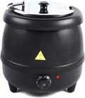 10L Soup Kettle Commercial Electric Soup Warmer 400W PP Shell Stainless Steel Countertop Food Kettle Warmer Pot for Home Restaurant, Black