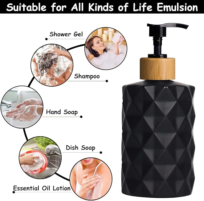 YYTSGG Black Glass Soap Dispenser Set - Image 4