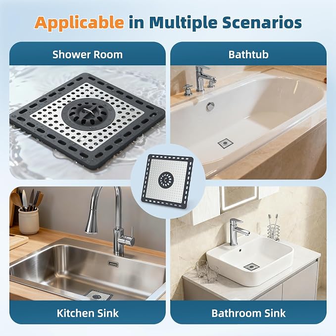 Hibbent Upgraded Shower Drain Hair Catcher, Shower Cover - Image 6