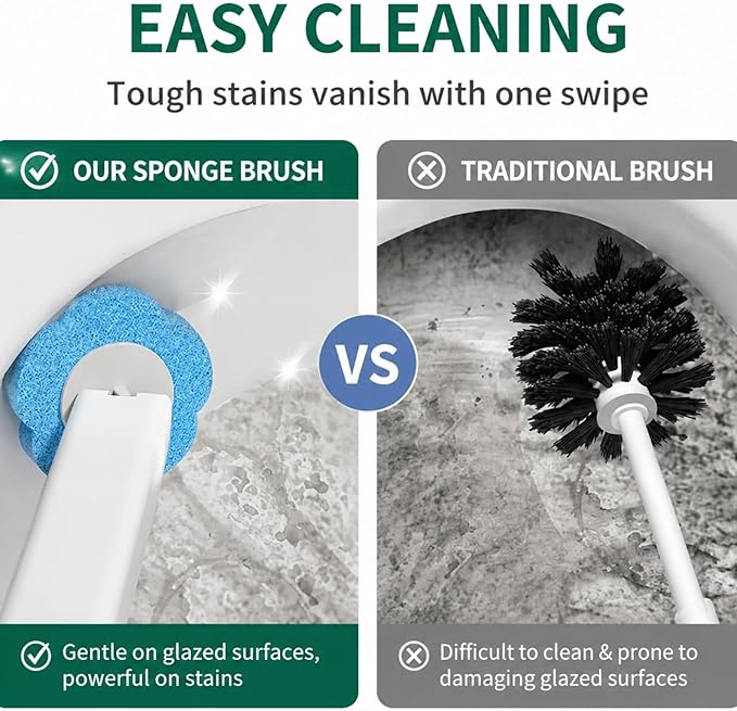 60-Pack Disposable Toilet Brush Refill Pads, Disposable Toilet Bowl Wand Refills - Image 5