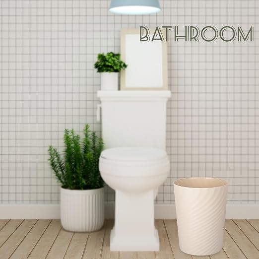 Plastic Small Bathroom Trash Can Wastebasket Garbage Can, 2 Pack | Sturdy-Easy - Image 2