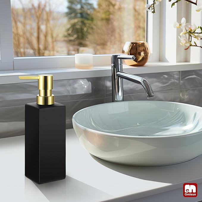 GMISUN Gold Hand Soap Dispenser, 12 fl oz/350ml Refillable Dish Dispensers - Image 6