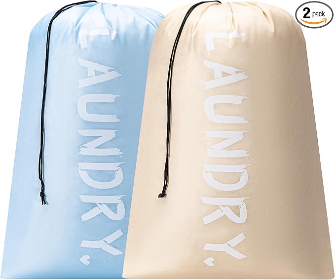 2 Pack Travel Laundry Bag, Extra Large Dirty Clothes Organizer by Unknown