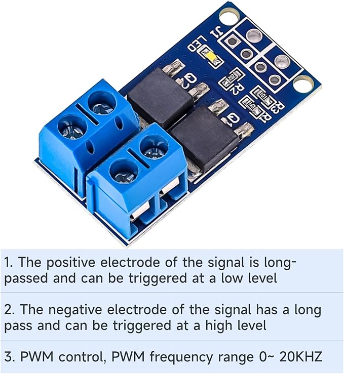 10PCS Motor Controller DC 400W 5V-36V Dual Mosfet High-Power Trigger Switch Drive Module 0-20KHz PWM Adjustment Electronic Switch Control Board Motor Speed Control Lamp Brightness Control