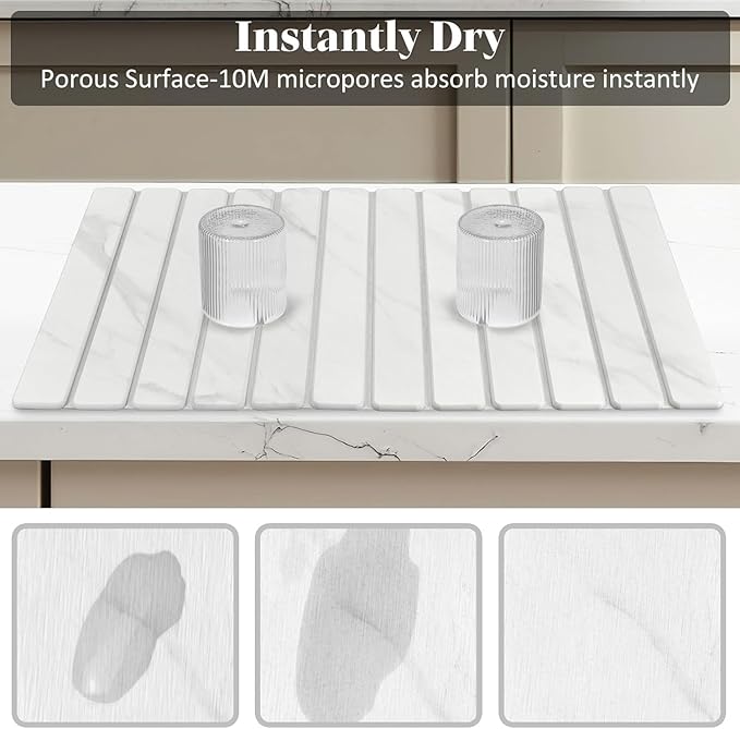 2 PCS Large Stone Dish Drying Mat - Image 4
