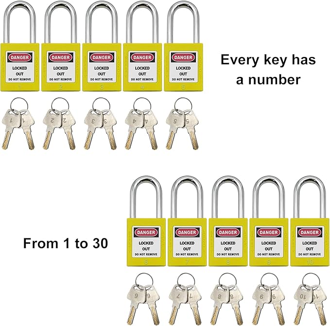 Lockout Tagout Locks, Safety Padlocks, Loto Locks Keyed Differently Lock Out Tag Out Device Plastic with Lockout TagOut Tags Kit